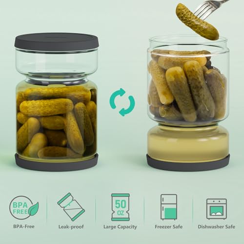 Airtight Glass Pickle and Olive Container (Midnight Blue)