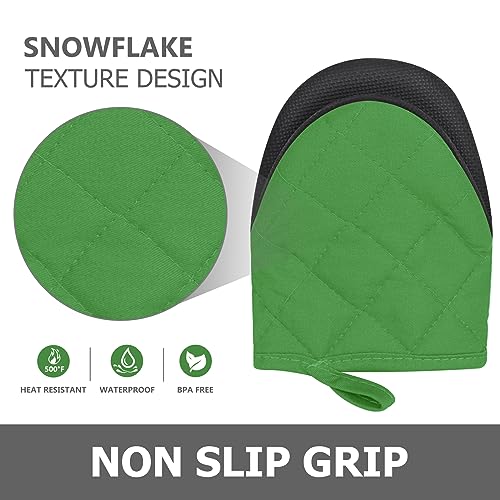 1 Pair Short Oven Mitts (Green)