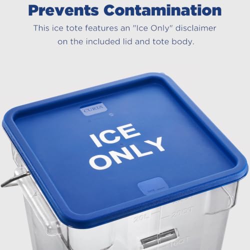 2 Pack 5.5 Gal Square Ice Tote Set with Lids and 64 oz Scoops (22.0 Qt 2-Pack(Blue Lids))