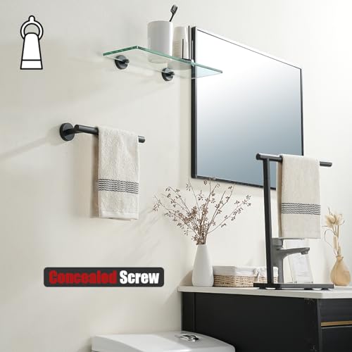 Hand Towel Holder Towel Ring Black (9 Inch / Matte Black)