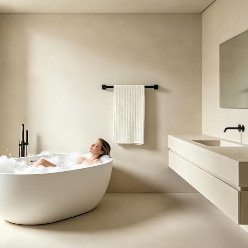 28 Inch Towel Bar for Bathroom Wall Mounted (Single 28 Inch(Assemble) / Matte Black)