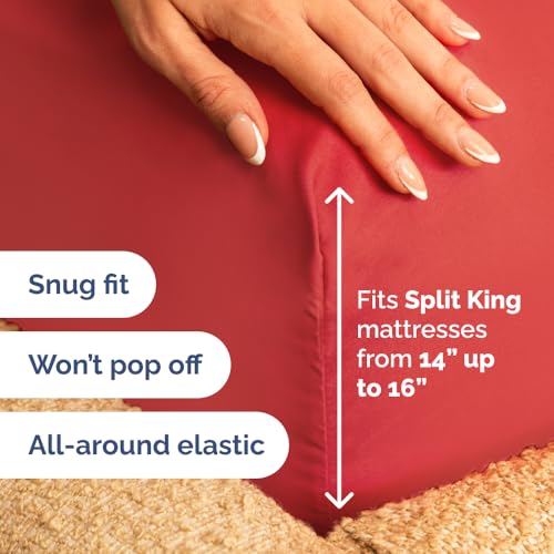 Flex Top Split Head King 4 Piece Sheet Set (27 - Red / Split Head/Flex Top)