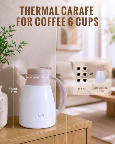 Insulated Coffee Carafe 34 Oz (White / 34 oz)