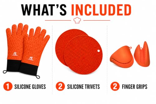 Silicone Oven Gloves (Orange)