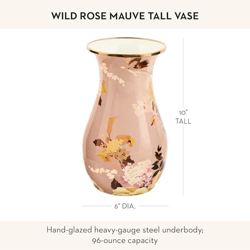 Enamel Tall Vase (Mauve Wild Rose)