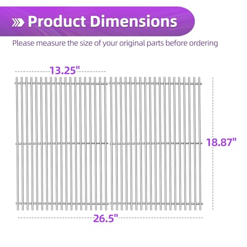 18 7 8" Stainless Steel Genesis 2 Grill Grates for Weber Genesis ii E (18.75" Genesis ii 300)
