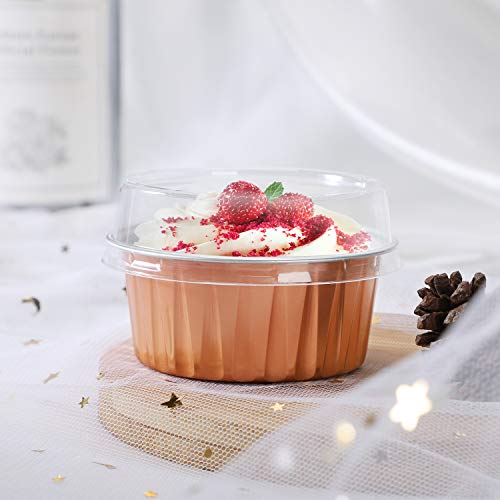 Disposable Foil Ramekins with Lids (Rose Gold / 60pcs)