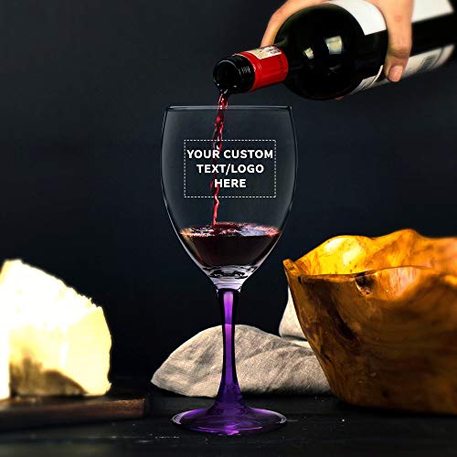 Custom Nuance Wine Glasses by ARC 10.5 oz. Set of 10 (- Custom - Purple / 10/50/100 count)