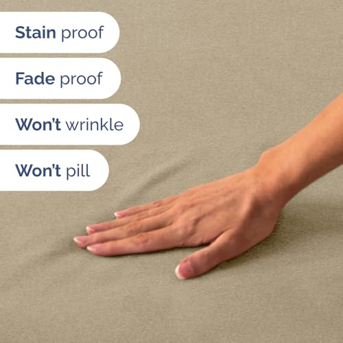 Short Queen Size 4 Piece Bed Sheet Set (38 - Heathered Beige / Short Queen)
