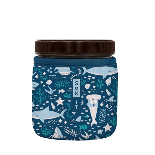 IceCreamSok Insulated Neoprene Cover (Happy Sharks / Fits Talenti 16oz Pints)