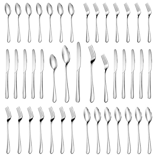30 Pcs Silverware Set Service for 6 (Silver)