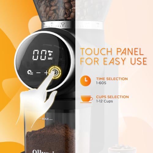 Conical Burr Coffee Grinder Electric (Black)