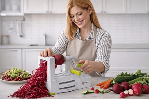 5 Blade Vegetable Spiralizer & Veggie Noodle Maker (White ( 5 Blades ))