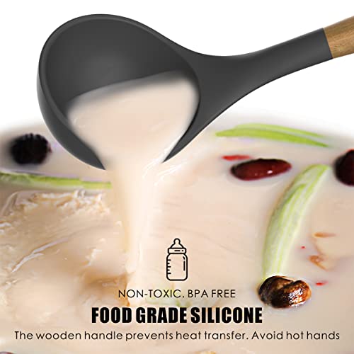 Silicone Cooking Utensils Kitchen Utensil Set (Gray)