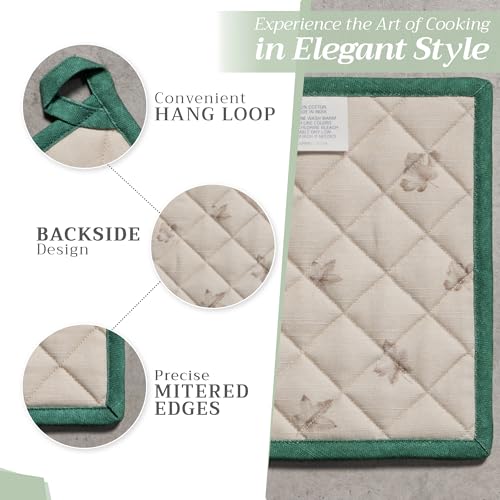 Pot Holders 100% Cotton Potholders (053 - Recolte / 8" x 8" (Pot Holder Pack of 1))