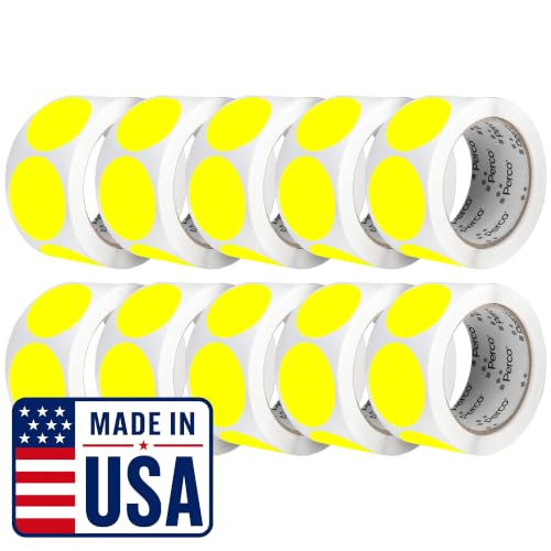 Neon Yellow Perforated Round Circle Dot Sticker 2 (Neon Yellow / 2 Inch)