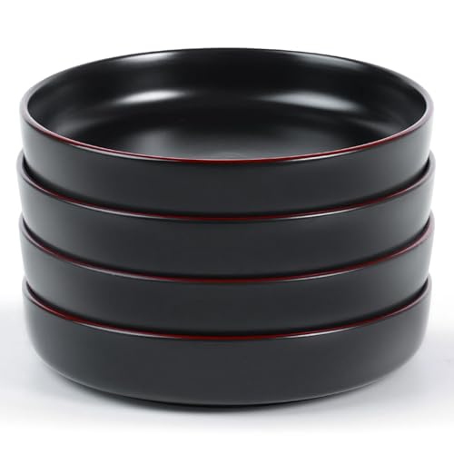 Mercury Pasta Bowls Set of 4 (Black / 4 pcs)