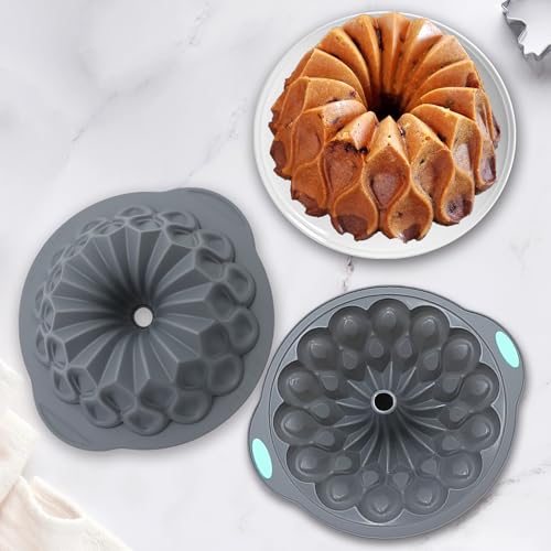 4 Pieces Silicone Fluted Cake Pans (4pcs fluted cake pans (6/7/8 Cups))