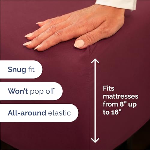 King Size 4 Piece Sheet Set (25 - Burgundy / King)