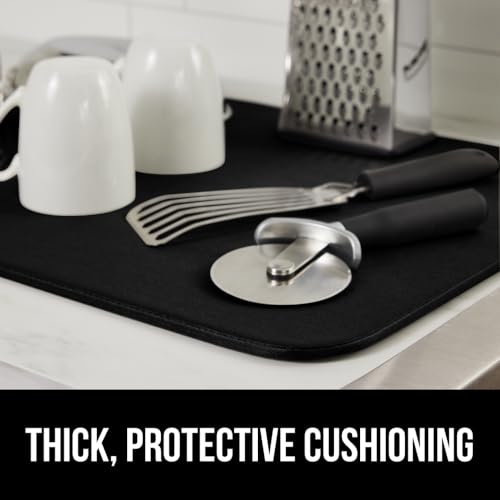 Ultra Absorbent Microfiber Dish Drying Mat (18" x 24" (2 Pack) / Microfiber / Black)