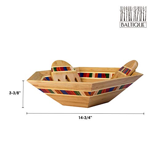 Baltique Marrakesh Collection 14" Salad Serving Bowl with Salad Hands (Marrakesh)