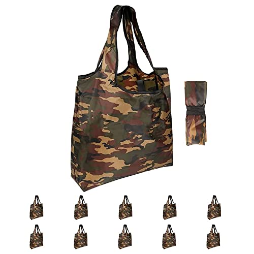15x4.5x15 Inch Camo Reusable Shopping Bags with Handles (Camo)