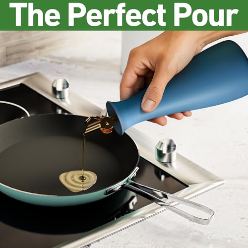 Ceramic Olive Oil Dispenser with Self (Blue)