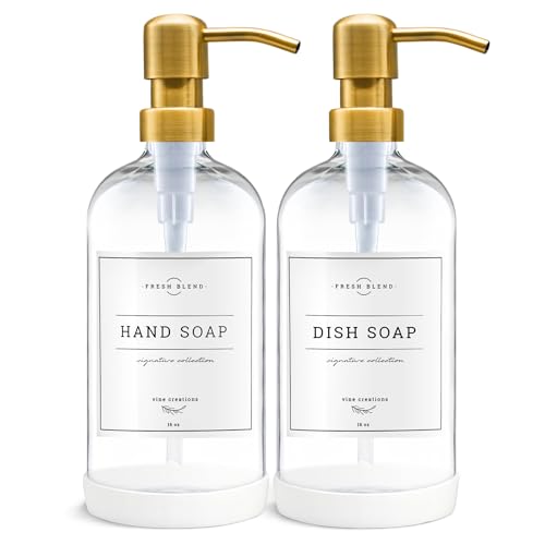 Glass Soap Dispenser (Clear Bottle / Gold Pump)