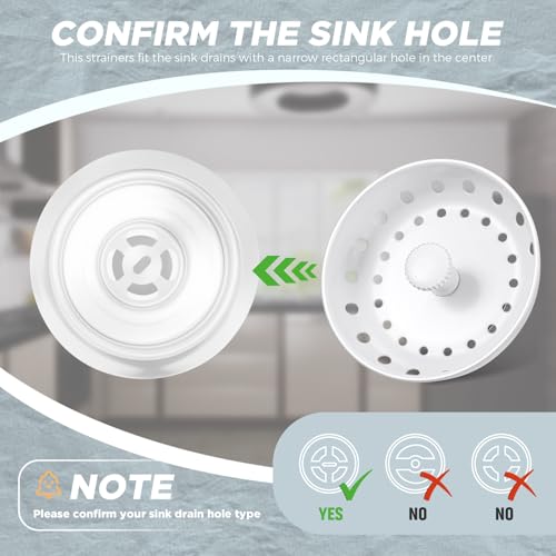3 Pcs Sink Plug Stopper Disposal Drain Strainer (Porcelain White)