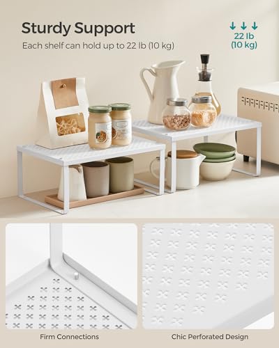 Set of 4 Metal Spice Racks (White / 4 Tiers (9"D x 12.6"W))