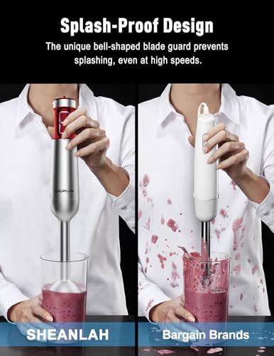 Powerful Immersion Blender handheld (Red)