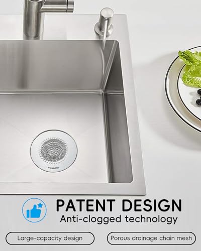 2 Pack Reversible Kitchen Sink Drain Strainer (Bright Silver Silver)