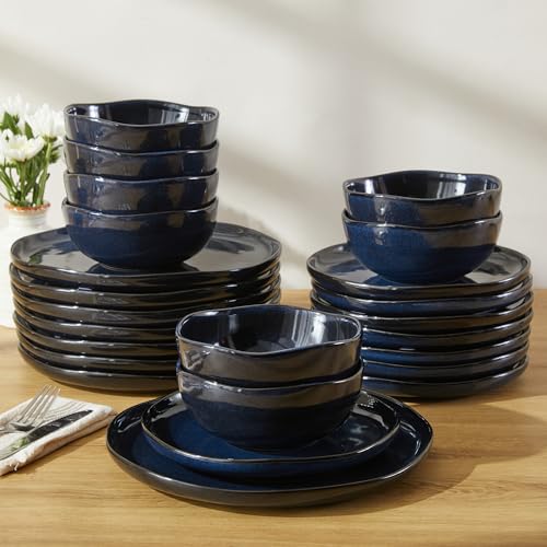 Stoneware Dinnerware Sets for 8 (Starry Blue / Set (24pcs))
