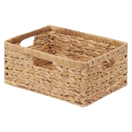 Large Wicker Baskets for Storage (Natural (Water Hyacinth) / 15"L x 11"W x 6¾"H)