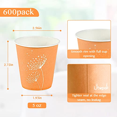 600 Pack 5 oz Paper Cups (5OZ-orange&blue&green)