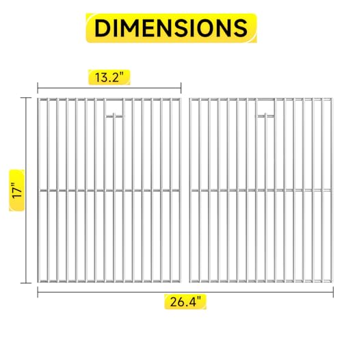 17'' x 26.4'' Stainless Steel Cooking Grates Grill for Nexgrill (17''D x 26.4''W)