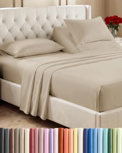 Flex Top Split Head King 4 Piece Sheet Set (11 - Wheat / Split Head/Flex Top)