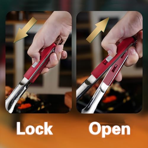 Anti Scald Extended Handle Spatula Tongs 11.6 Inch Multifunctional Stainless Steel Cooking Tongs Food Shovel Clamp for Flipping Steak Fish Bread Hamburger BBQ Frying Pancake Pies Pizza