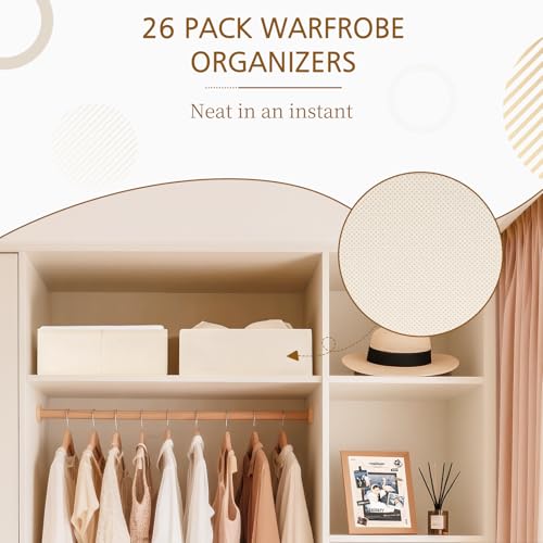 26 Pack Drawer Organizer for Clothes (26 PACK Beige)