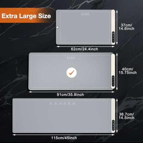 Extra Large Warming Mat for Food (XX Large Size: 36"x16" / Gray)