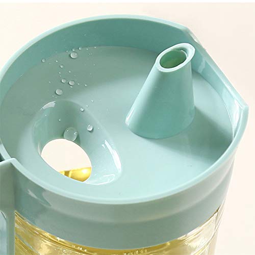 Oil Dispenser Vinegar Dispenser Maple Syrup Dispenser Glass Bottle Cruet No Drip Plastic Bottle Spout with Protective Cap drip Free Pour spout restarant 22Oz (Purple-650ml)