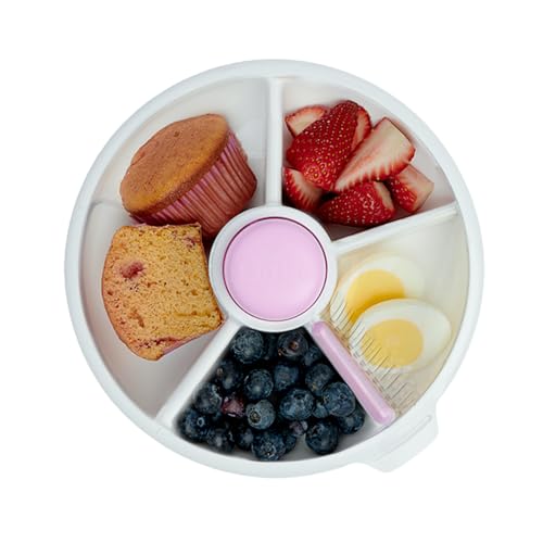 Kids Large Snack Spinner Slide Bundle with Hand Strap and Sticker Sheet (Taro Purple / Large - Slide)