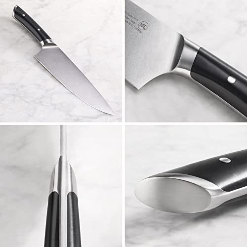 HELENA Series German Steel Forged Knife Block Set (8-Piece / Black)