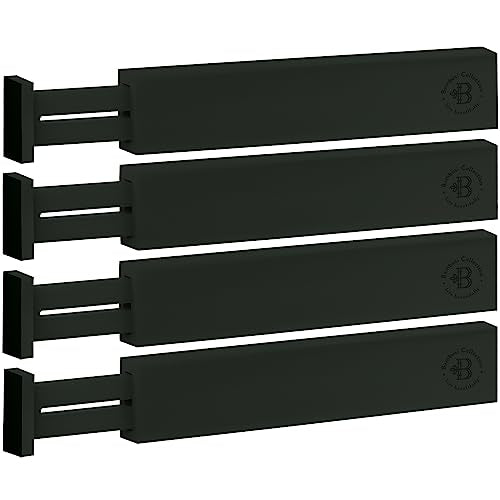4 Pack Bamboo Drawer Dividers (Black / 2.6-Inch High (4-pk))