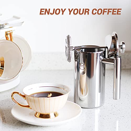 French Press Coffee Maker (Stainless Steel / 12 fl oz (350 ml))