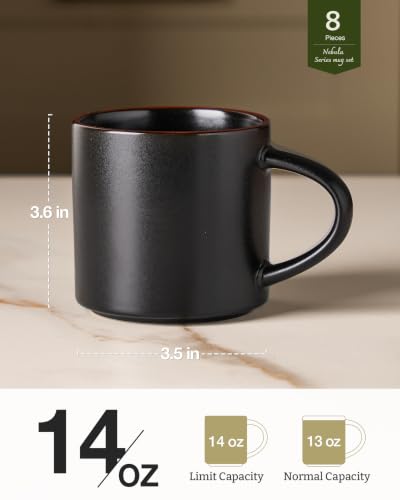 Coffee Mugs Set of 8 (Matte Black / 8pcs)