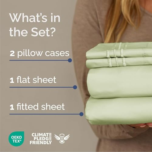 Cal King Size 4 Piece Sheet Set (16 - Light Sage Green / California King)