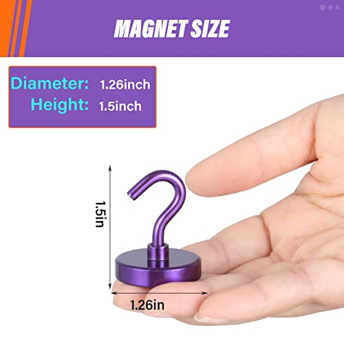 Magnetic Hooks (Purple / 1.26 inches)