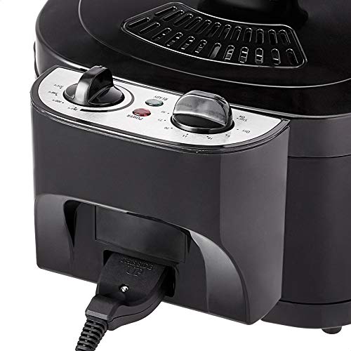 2.1-Qt (2.0L) Electric Deep Fryer with 8-Cup Oil Capacity, Adjustable Temperature Control, Timer, Easy Draining Removable Basket, Viewing Window, 1500W, Black (2.1-Qt, Black)