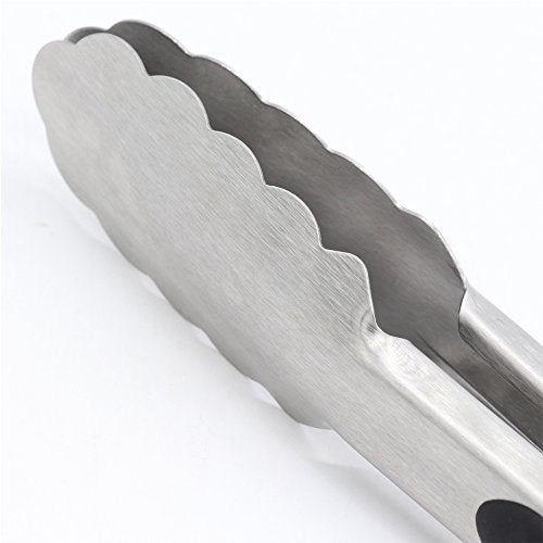 304 Stainless Steel Kitchen Cooking Tongs (14" & 16" / Black)